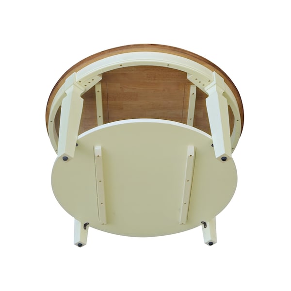 International Concepts Vista Solid Wood Round Coffee Table with Shelf, 38X38X20.3, Hickory/Shell - OT79-15CR