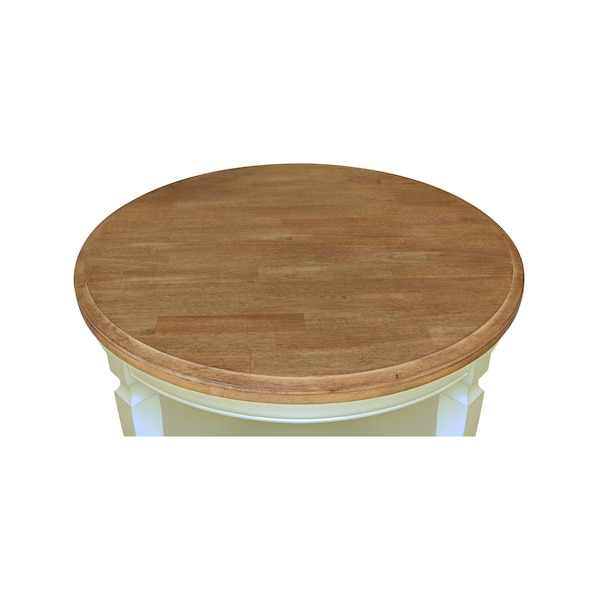 International Concepts Vista Solid Wood Round Coffee Table with Shelf, 38X38X20.3, Hickory/Shell - OT79-15CR