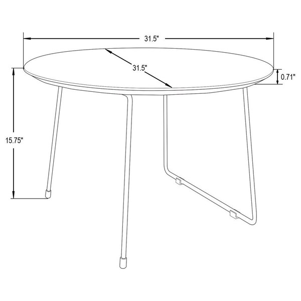 Leisuremod Pemborke Round Coffee Table with Wood Top and Powder Coated Iron Frame Accent Table, Natural Wood - PTRBL-31NW