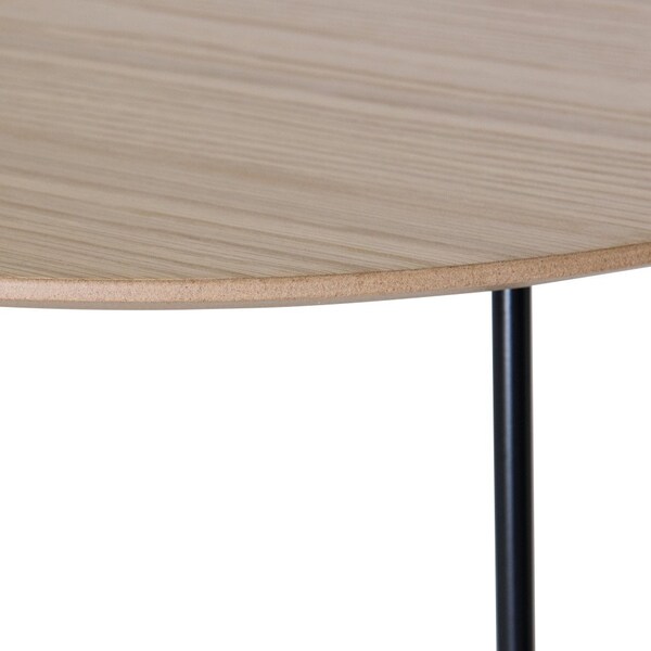 Leisuremod Pemborke Round Coffee Table with Wood Top and Powder Coated Iron Frame Accent Table, Natural Wood - PTRBL-31NW