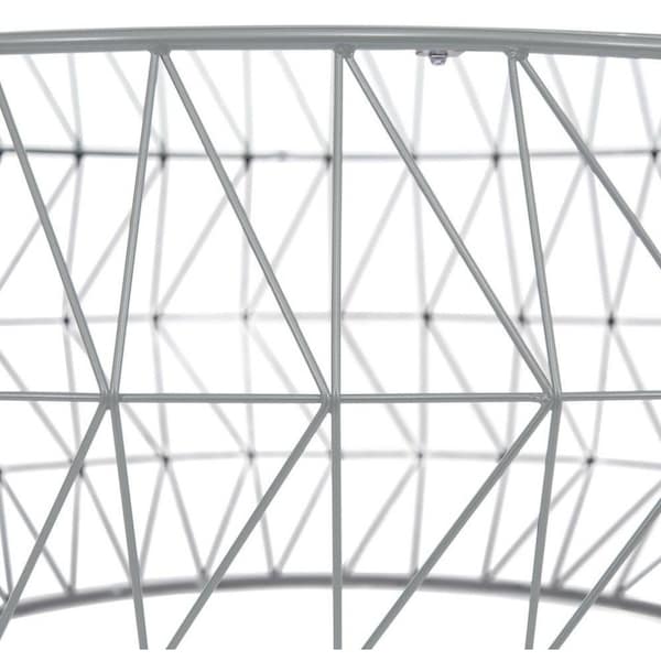 Leisuremod Malibu Modern Round Glass Top Coffee Table with Metal Base, Grey - MD39GR