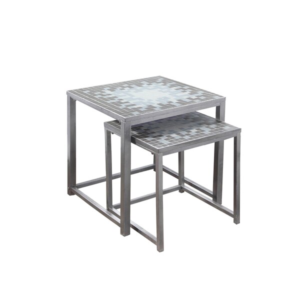 Monarch Specialties Coffee Table, Accent, Cocktail, Rectangular, Living Room, 42" L, Metal, Tile, Brown, Transitional - I 3160