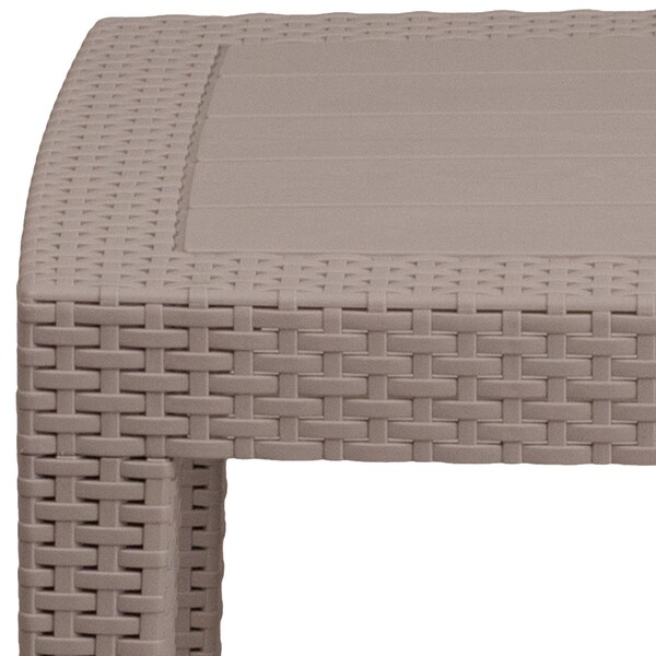 Flash Furniture Seneca Light Gray Faux Rattan Coffee Table - DAD-SF2-T-GG