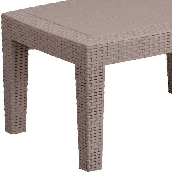 Flash Furniture Seneca Light Gray Faux Rattan Coffee Table - DAD-SF2-T-GG