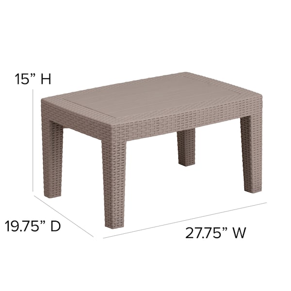 Flash Furniture Seneca Light Gray Faux Rattan Coffee Table - DAD-SF2-T-GG