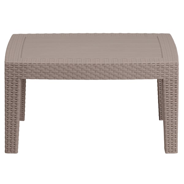 Flash Furniture Seneca Light Gray Faux Rattan Coffee Table - DAD-SF2-T-GG
