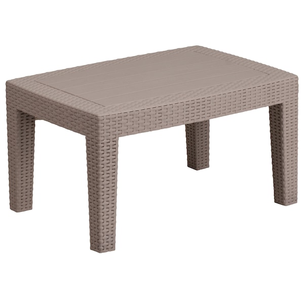 Flash Furniture Seneca Light Gray Faux Rattan Coffee Table - DAD-SF2-T-GG