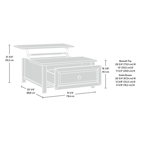 Sauder Hillmont Farm Lift Top Cof Table Toa 3a - 435179