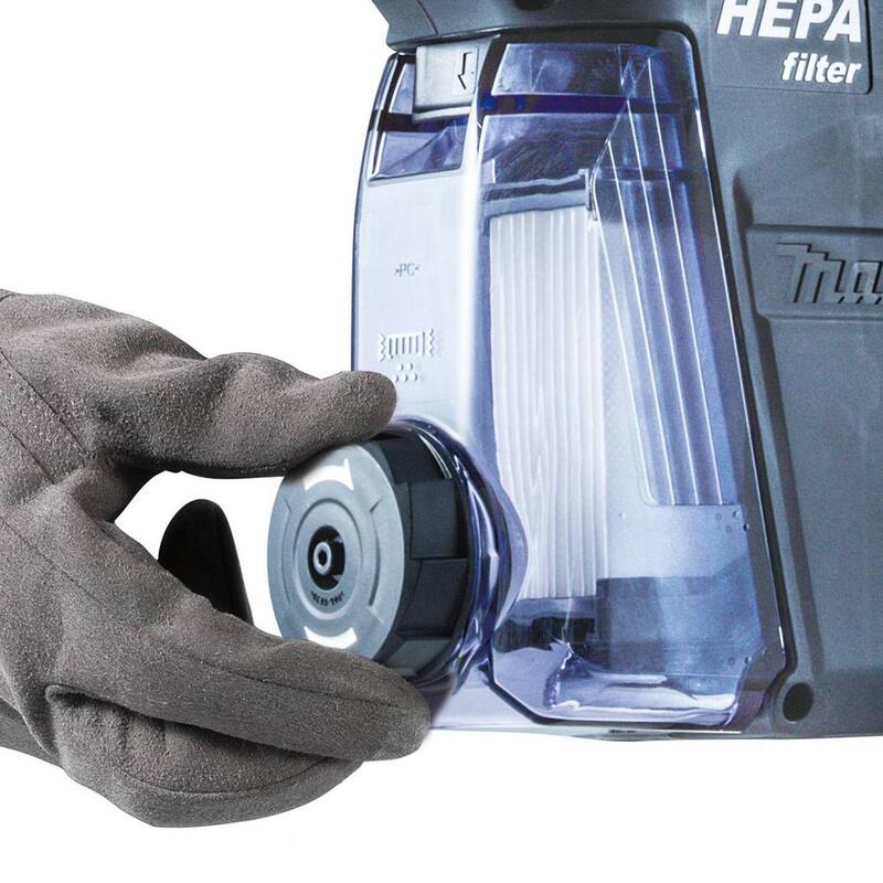 Accesorio de extractor de polvo Makita con mecanismo de limpieza de filtro HEPA, GRH01 - DX12