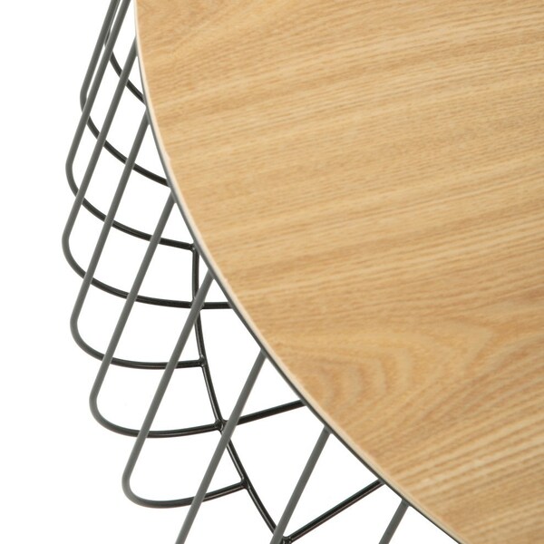 Leisuremod Runswick Modern Wood Top Coffee Table with Metal Base, Natural Wood - RTBL-31NW