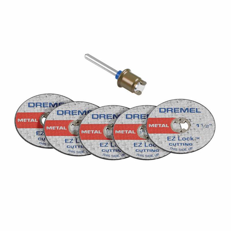Kit de Inicio de Mandril para Herramienta Rotativa de 1-1/2 pulgadas Dremel EZ Lock para Metal (6 piezas) - EZ406