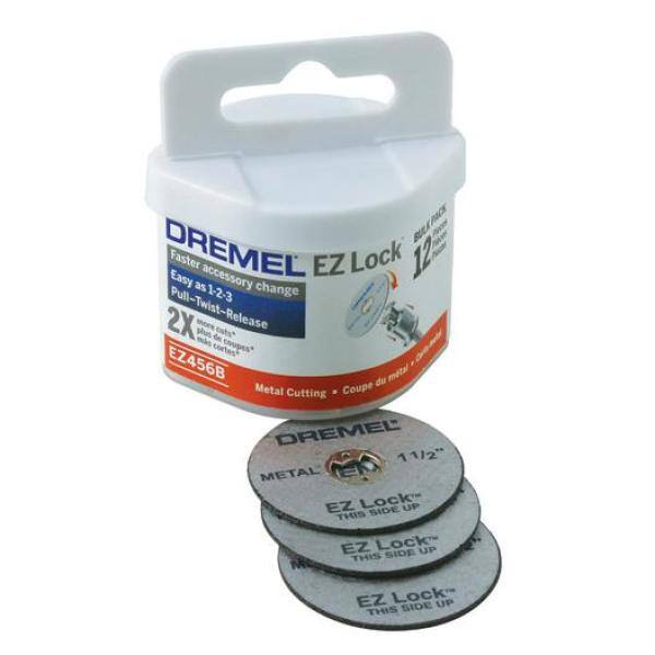 Ruedas de corte de metal para herramienta rotativa de 1-1/2 pulgadas Dremel EZ Lock para metal (paquete de 12) - EZ456B
