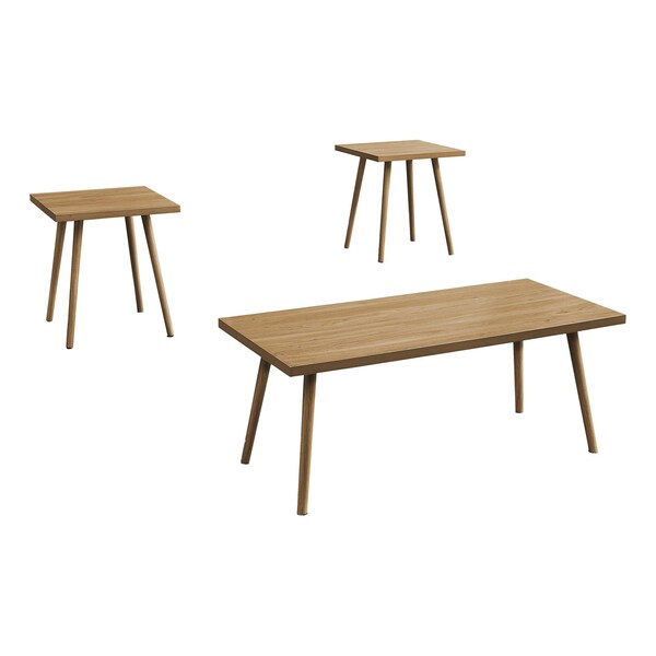 Monarch Specialties Table Set, 3pcs Set, Accent, Coffee, End, Living Room, Walnut Laminate, Contemporary, Modern - I 7898P