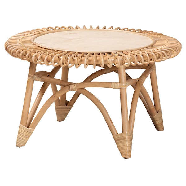 Bali & Pari Elani Modern Bohemian Natural Rattan Coffee Table - 236-12721-ZORO