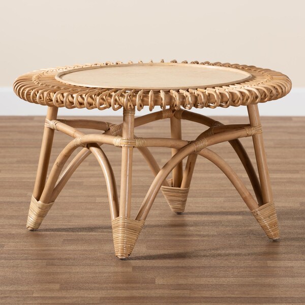 Bali & Pari Elani Modern Bohemian Natural Rattan Coffee Table - 236-12721-ZORO