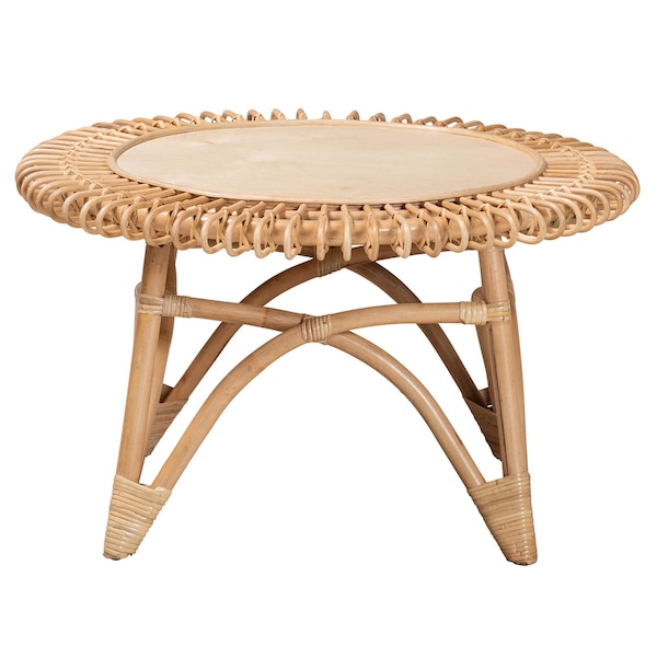 Bali & Pari Elani Modern Bohemian Natural Rattan Coffee Table - 236-12721-ZORO
