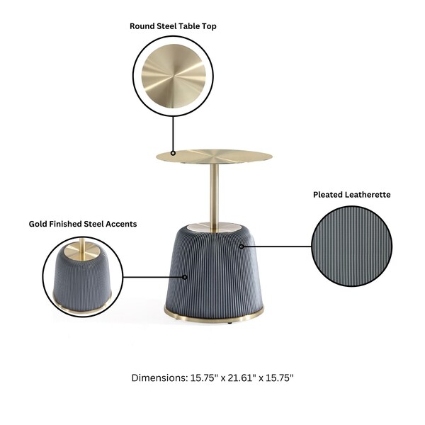 Manhattan Comfort Anderson Coffee Table, End Table 1.0, and End Table 2.0 in Grey - Set of 3 - 3-AT01-GY