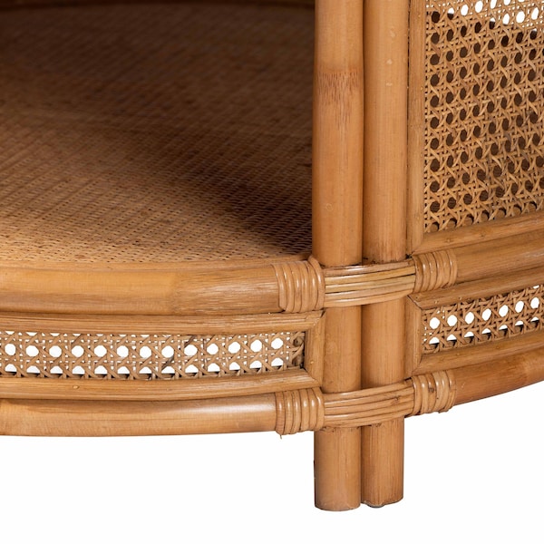 Bali & Pari Louis Modern Bohemian Natural Brown Rattan Coffee Table - 239-13590-ZORO