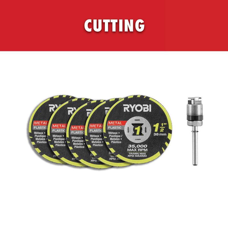 Juego de inicio de 6 piezas de ruedas de corte con bloqueo giratorio para herramienta rotativa RYOBI (para metal y plástico) - A90CT01