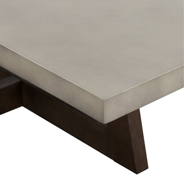Armen Living Elodie Gray Concrete and Dark Gray Oak Rectangle Coffee Table - LCELCOCCGR