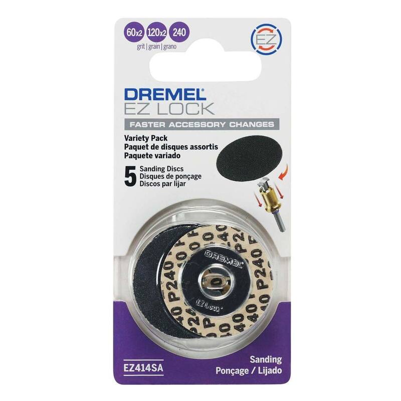 Dremel EZ Lock 1.25 pulgadas Paquete múltiple de Discos de lija para herramienta rotativa con grano variado - EZ414SA