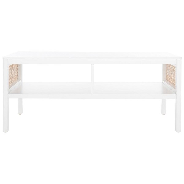 Safavieh 42 x 22 x 18 in. Miya Coffee Table - White & Natural - COF5002C