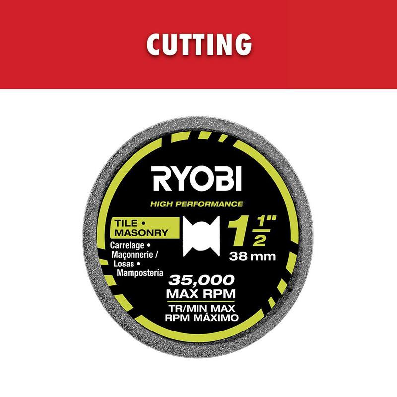 Herramienta rotativa RYOBI de alto rendimiento con rueda de diamante (para azulejo suave o material de albañilería) - A90CT05