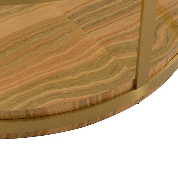 Armen Living Hattie Glass Top Coffee Table with Brushed Gold Legs - LCDXCOGLGLD