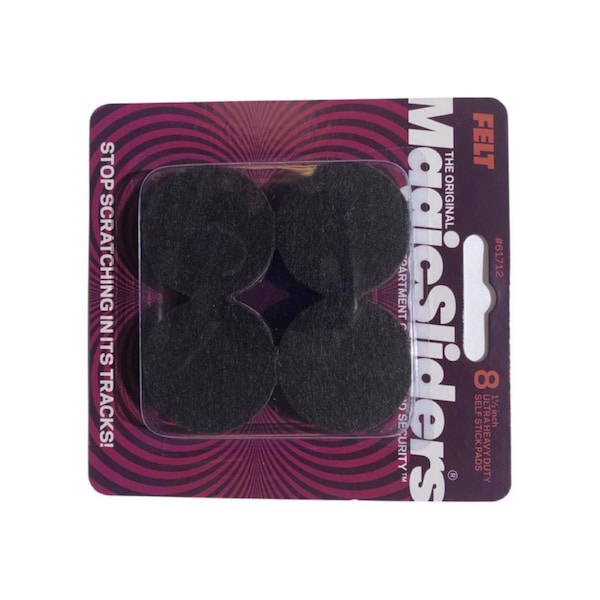 Magic Sliders Magic Sliders Felt Self Adhesive Protective Pad Brown Round 1.5 in. W X 1.5 in. L 8 pk - 61712