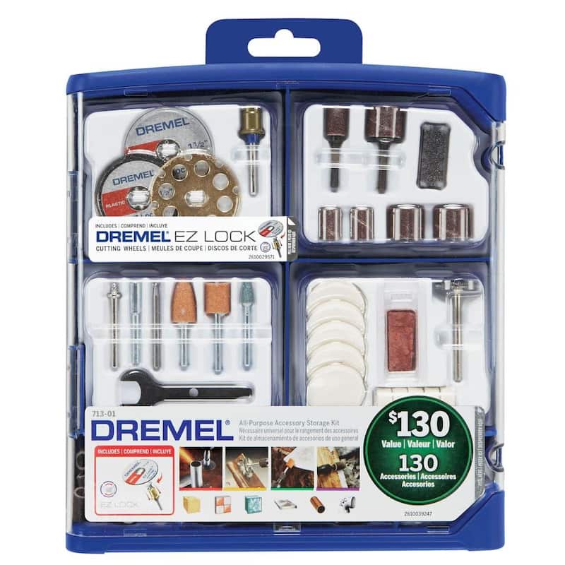 Kit de accesorios para herramienta rotativa Dremel (130 piezas) - 713-01