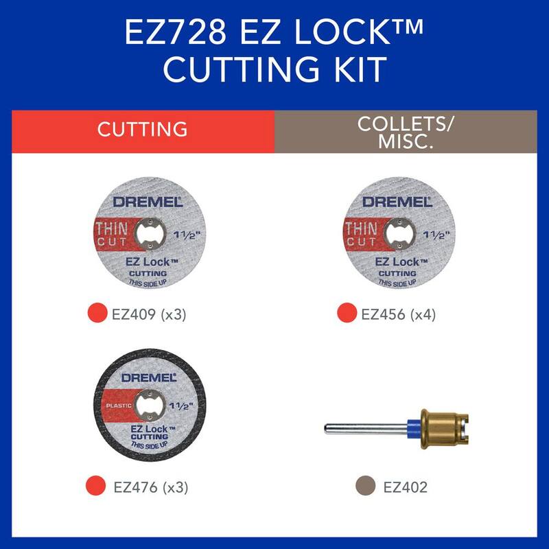 Dremel EZ728-01 11 PC EZ Lock Set de Accesorios de Corte Giratorio para Herramienta Rotativa Micro - EZ728
