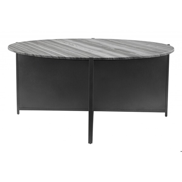 Homeroots 16.1 x 36.2 x 36.2 in. Mcbride Coffee Table, Gray & Black - 395089