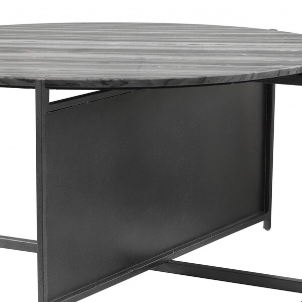 Homeroots 16.1 x 36.2 x 36.2 in. Mcbride Coffee Table, Gray & Black - 395089