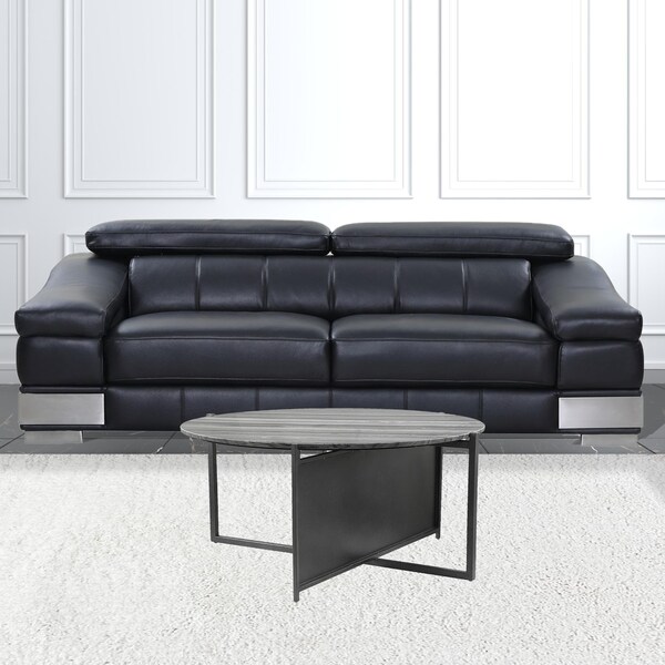 Homeroots 16.1 x 36.2 x 36.2 in. Mcbride Coffee Table, Gray & Black - 395089