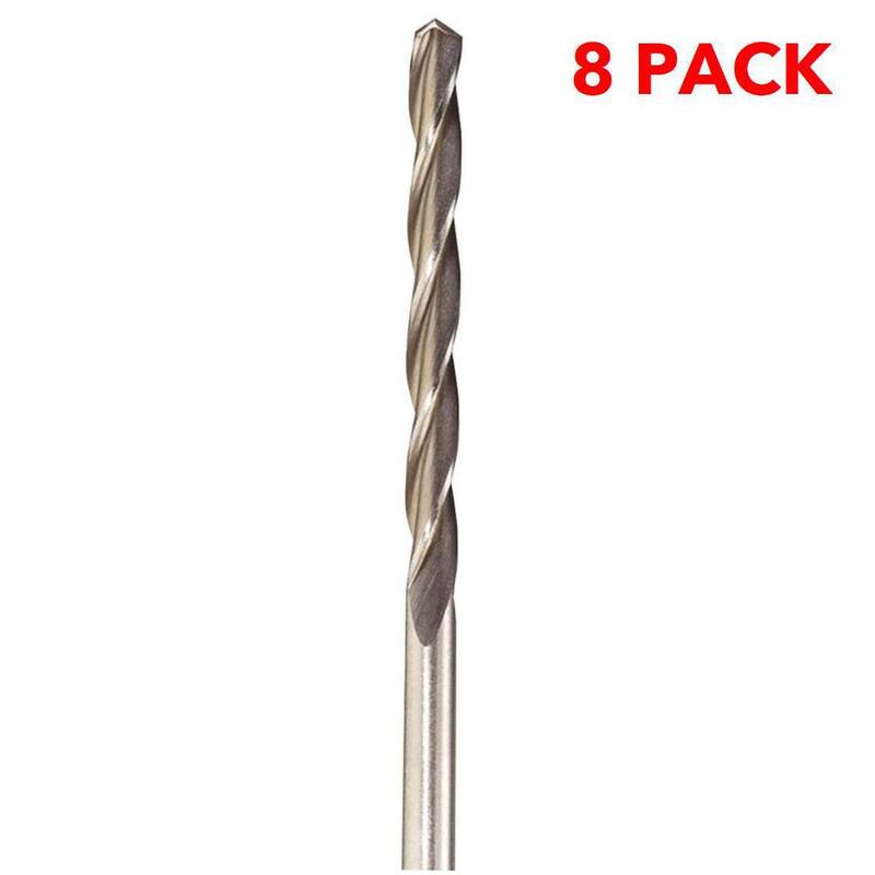 Juego de 8 brocas de acero de alta velocidad con punta estándar de 1/8 de pulgada para yeso para usar con sierras espirales - ZB8