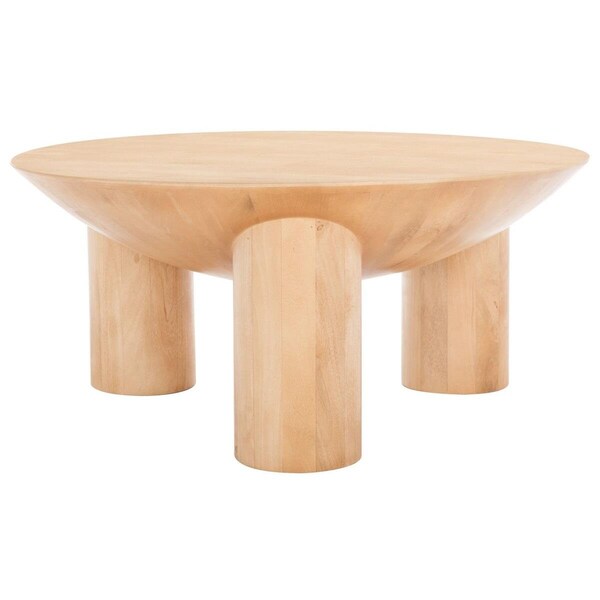 Safavieh 35 x 35 x 16 in. Calhoun Round Wood Coffee Table - Natural - SFV9705A
