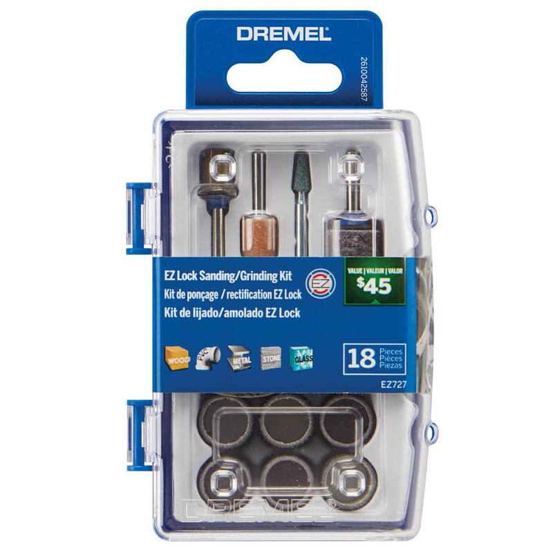 Kit micro de accesorios rotativos EZ Lock para lijar y moler de 18 piezas de Dremel - EZ727