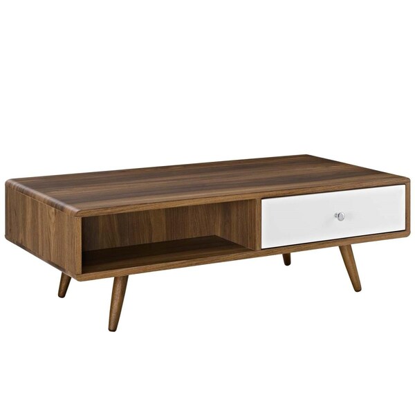 Modway Furniture Transmit Coffee Table - Walnut White, 15 x 47 x 23 in. - EEI-2528-WAL-WHI