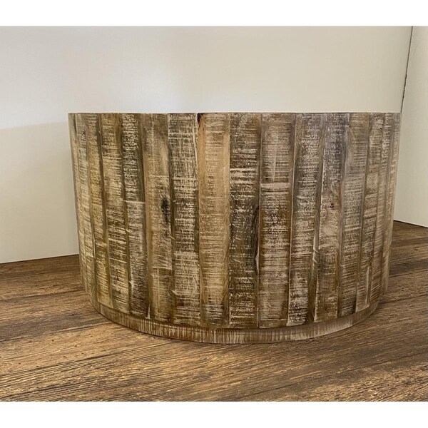 Gfancy Fixtures 18 x 32 x 32 in. Updated Rustic Round Stump Coffee Table, Multi Brown - GF3104711