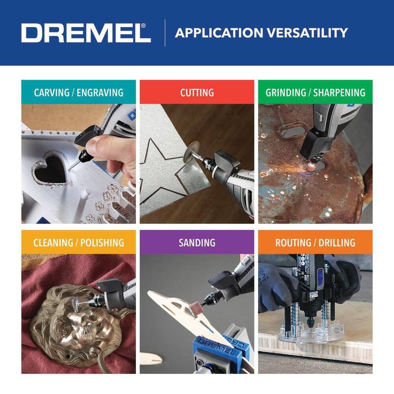 Juego de herramienta rotativa con cable Dremel de la Serie 4300 de 1.8 amperes de velocidad variable con kit de accesorios para herramienta rotativa (130 piezas) - 71301+43005/40.