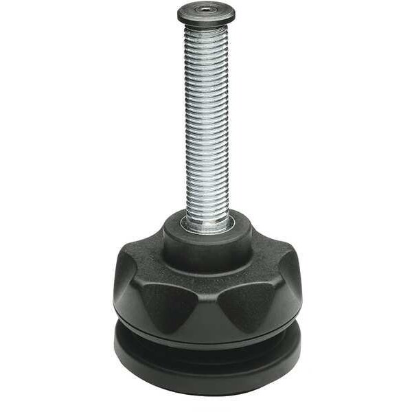 Elesa Level Foot, Swivel Stud, M16, 2-31/41 in. - LV.A-70-14-M16X78-ELK
