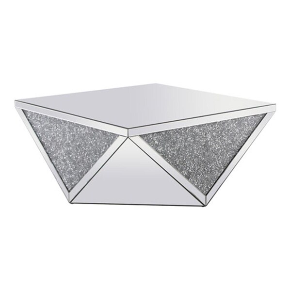 Doba-Bnt 38 in. Modern Square Royal Cut Crystal Coffee Table, Silver - SA2218895