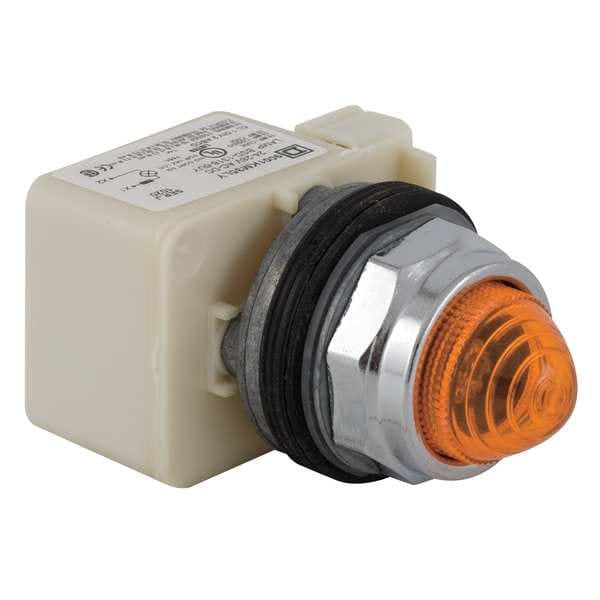 Schneider Electric Indicador luminoso piloto, LED, 24V, 30mm, Cromo, Ámbar - 9001KP35LYA9