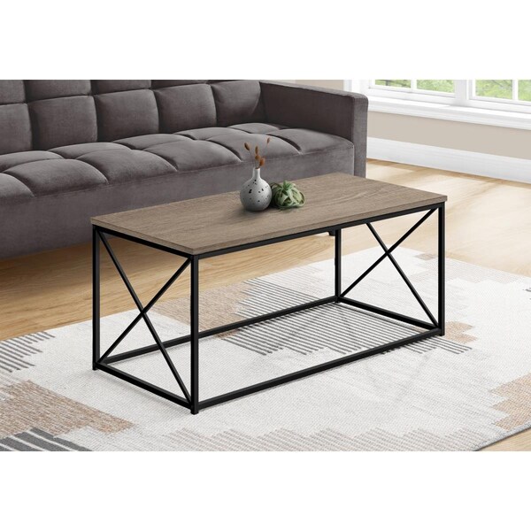 Clean Choice 18 x 20 x 40.5 in. Contemporary & Modern Rectangle Coffee Table Dark Taupe & Black - CL2456409