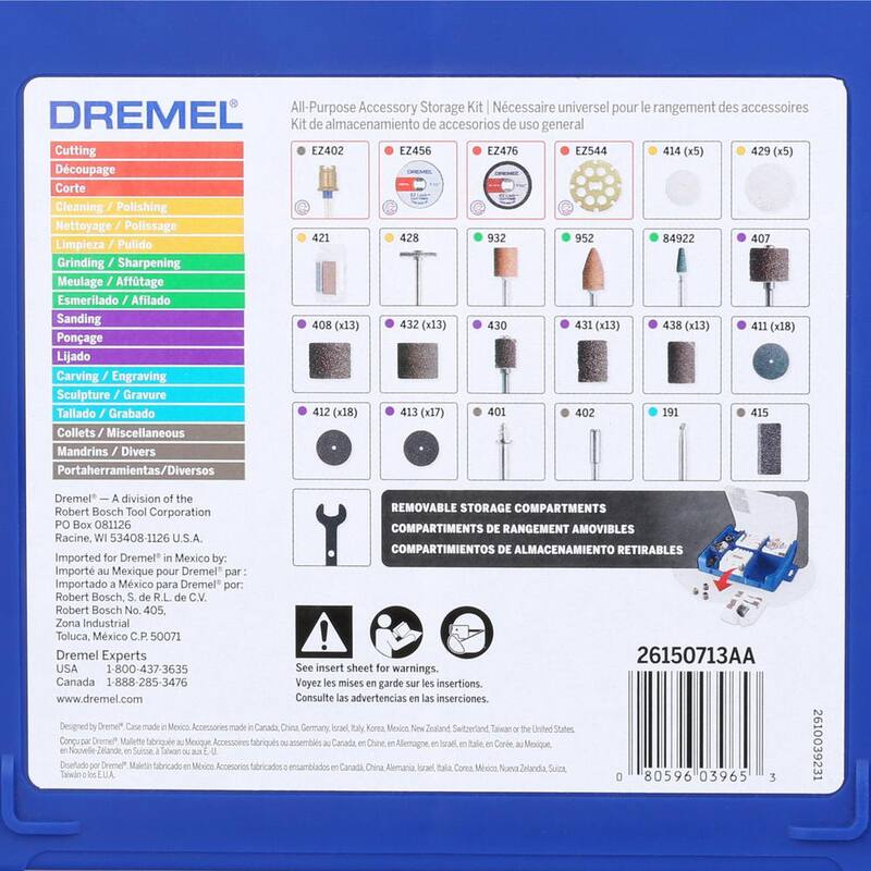 Kit de accesorios Dremel Rotary Tool Mega (130 piezas) con accesorio de eje flexible para herramienta rotativa - 713-01 + 225-02