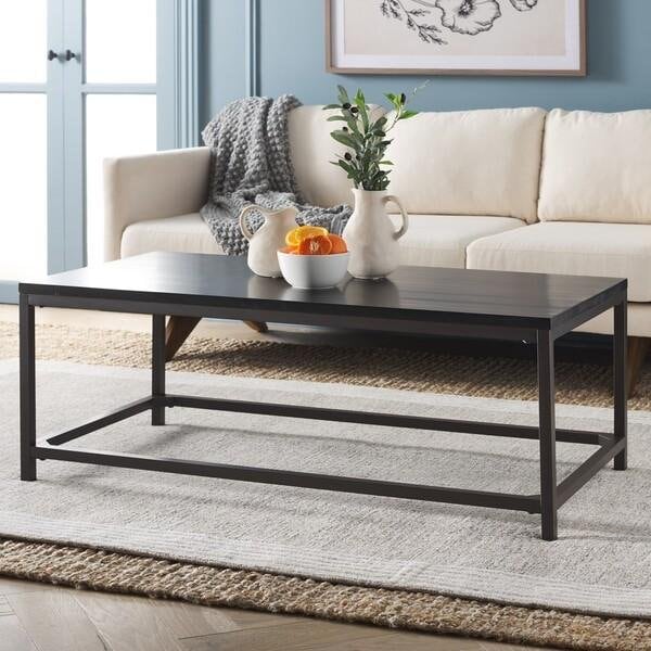 Safavieh Alec Coffee Table- Distressed Black - 17.7 x 24 x 48 in. - AMH6545C