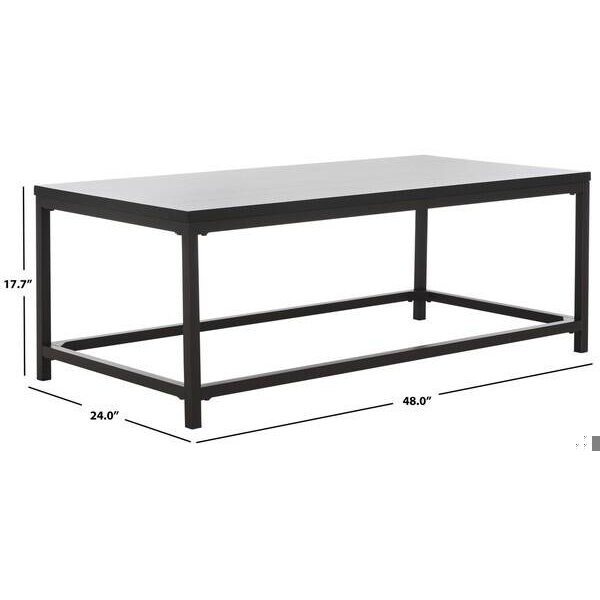 Safavieh Alec Coffee Table- Distressed Black - 17.7 x 24 x 48 in. - AMH6545C