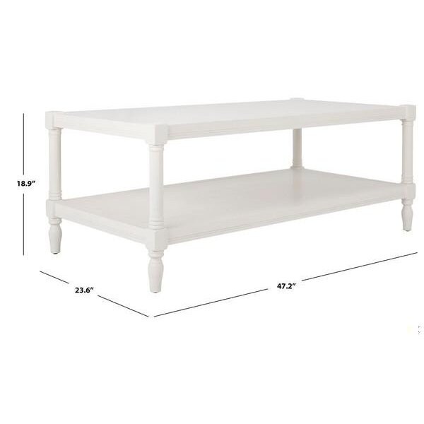 Safavieh Bela Coffee Table- White - 19 x 24 x 47 in. - AMH5734B