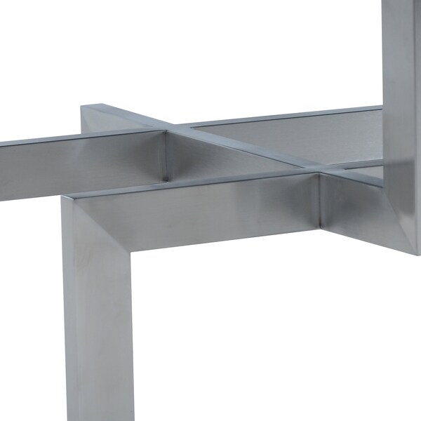 Armen Living Illusion Gray Wood Coffee Table with Brushed Stainless Steel Base - LCILCOBSGR