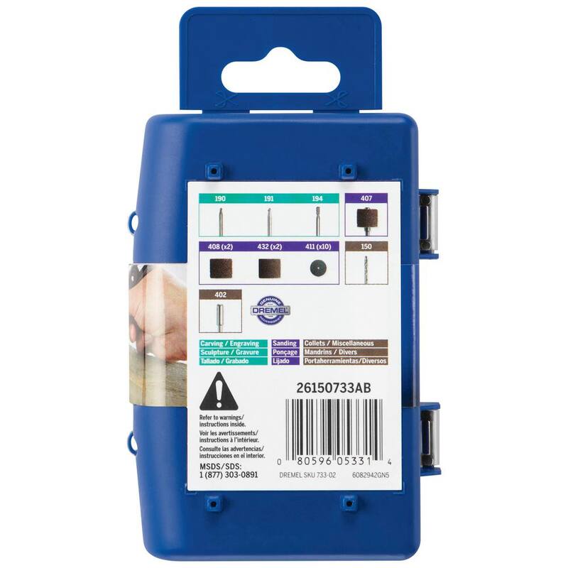 Kit de accesorios para herramienta rotativa para trabajar la madera de Dremel (20 Piezas) - 733-02